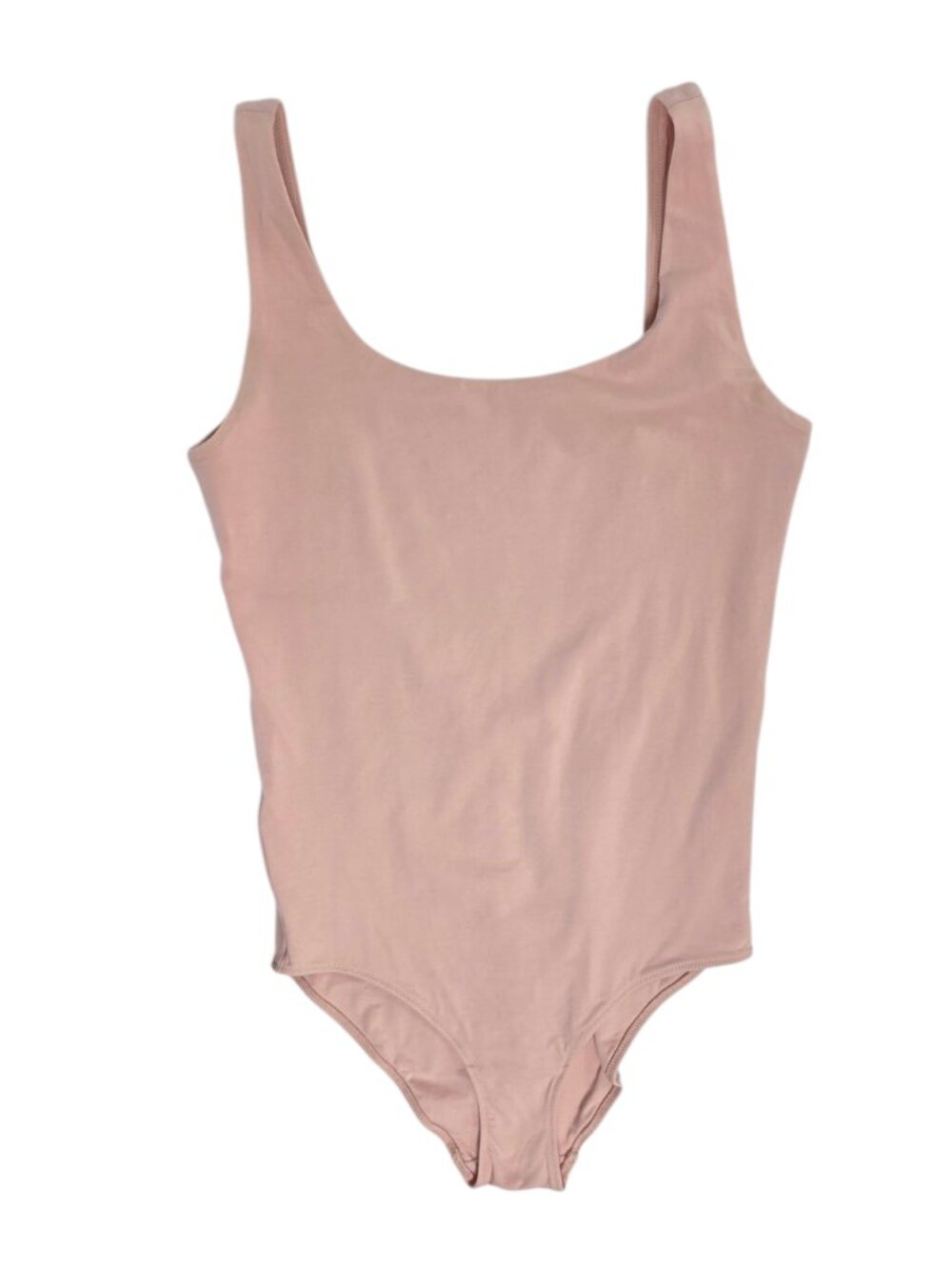 Everlane Supima Cotton Stretch Bodysuit, Low Back, Pink, Size Small